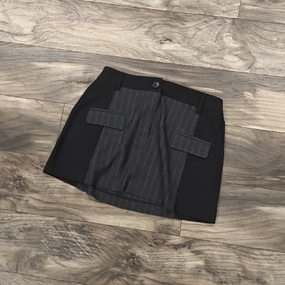Asos Design Black and Gray Mini Skirt